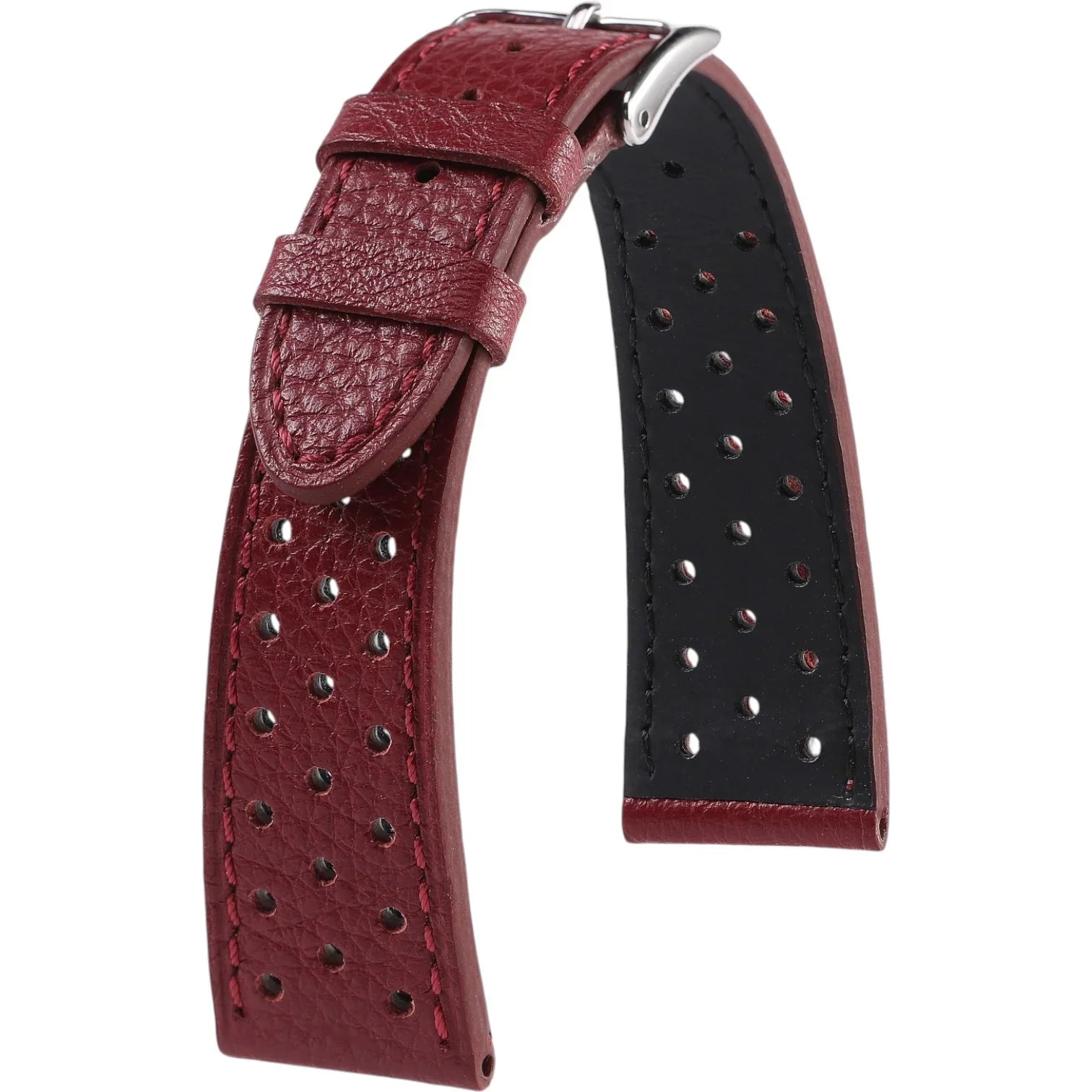 Bracelet Rallye en cuir de veau grainé – Joseph – KronoKeeper – Rouge briqu - bracelet KronoKeeper