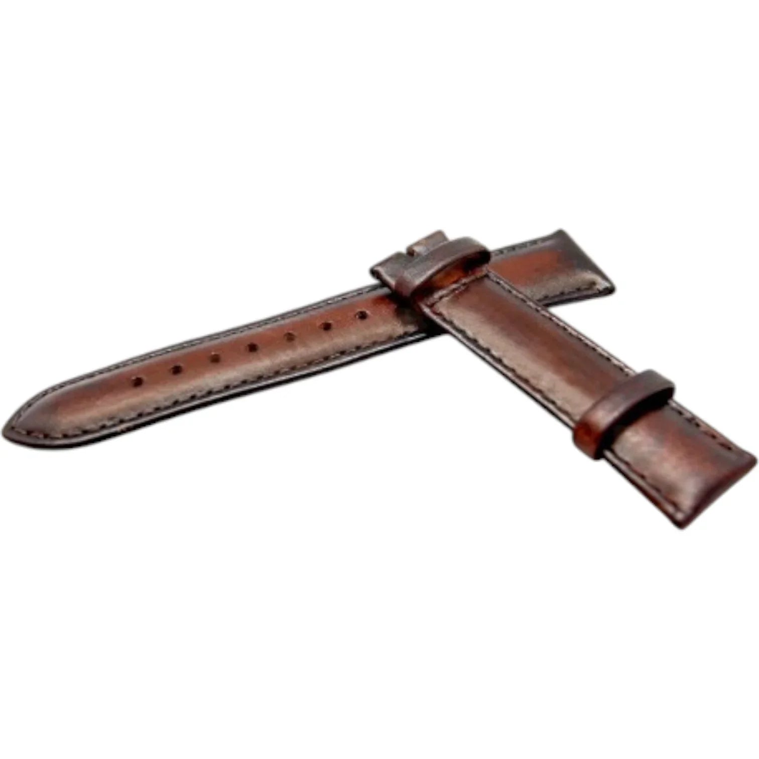 Bracelet en cuir de veau patiné - Louis - KronoKeeper - Marron - détail