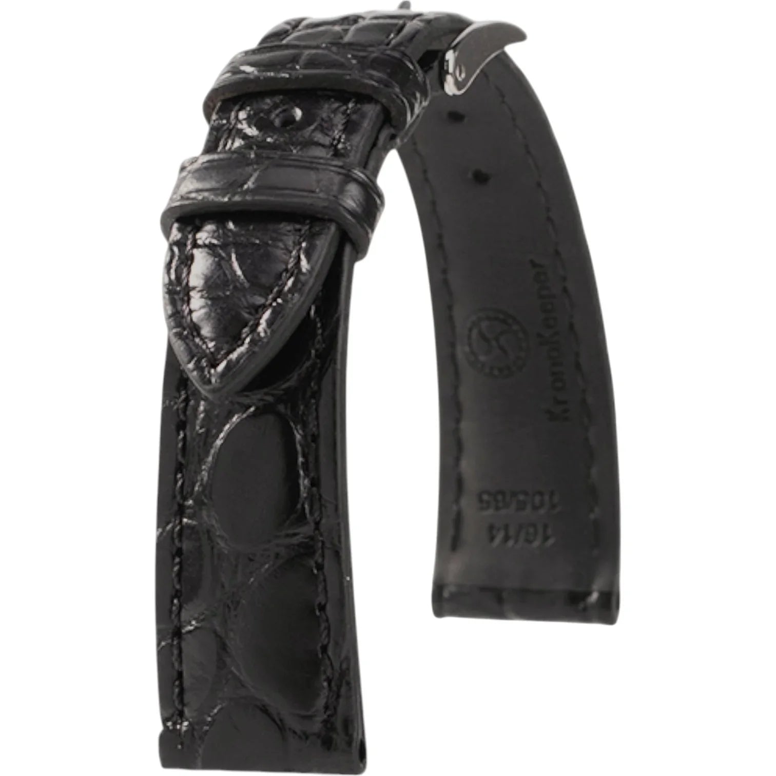 Bracelet en cuir d’alligator - Félicia - KronoKeeper - Noir - bracelet cuir alligator montre