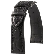 Bracelet en cuir d’alligator - Félicia - KronoKeeper - Noir - bracelet cuir alligator montre