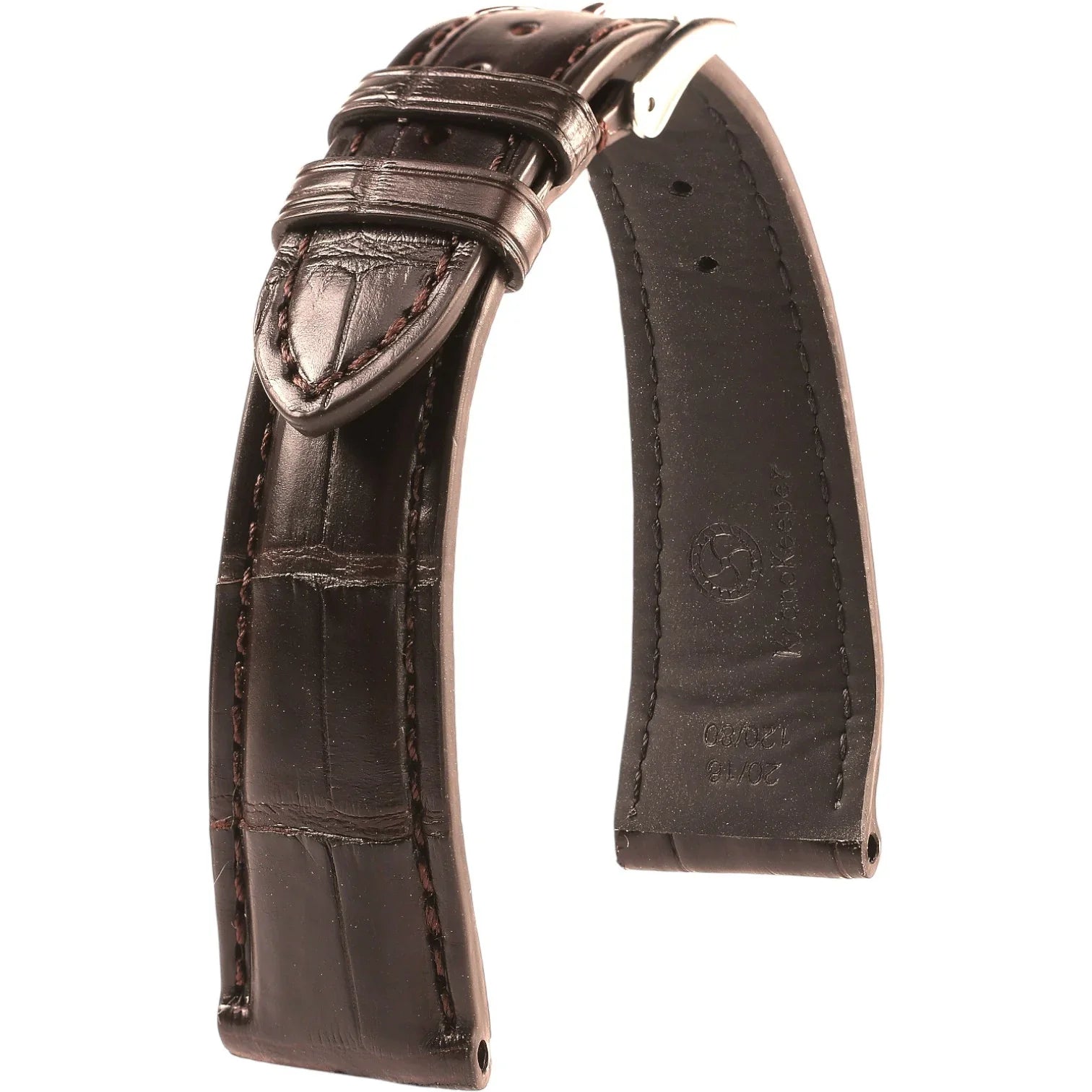 Bracelet en cuir d’alligator - Felix - KronoKeeper - Chocolat - bracelet cuir alligator montre
