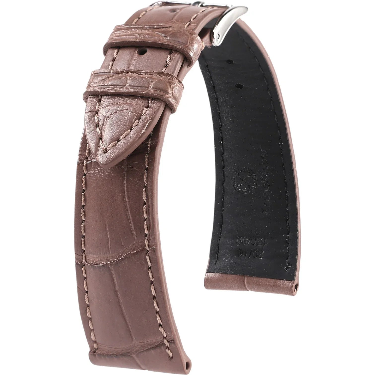 Bracelet en cuir d’alligator - Felix - KronoKeeper - Taupe - bracelet cuir alligator montre
