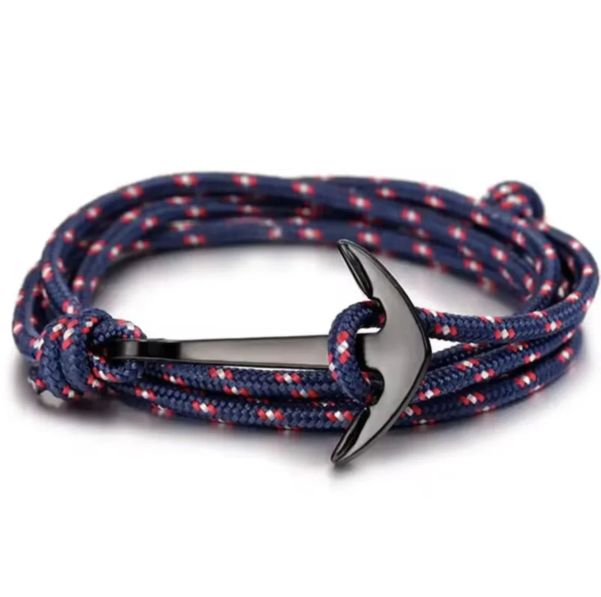 Bracelet ancre marine - Acier PVD noir - détail