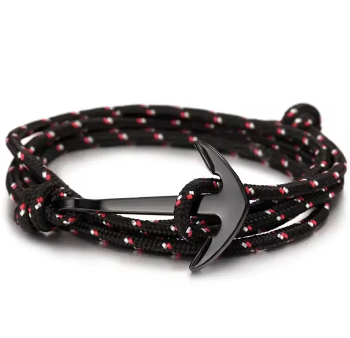 Bracelet ancre marine - Acier PVD noir - vue 3