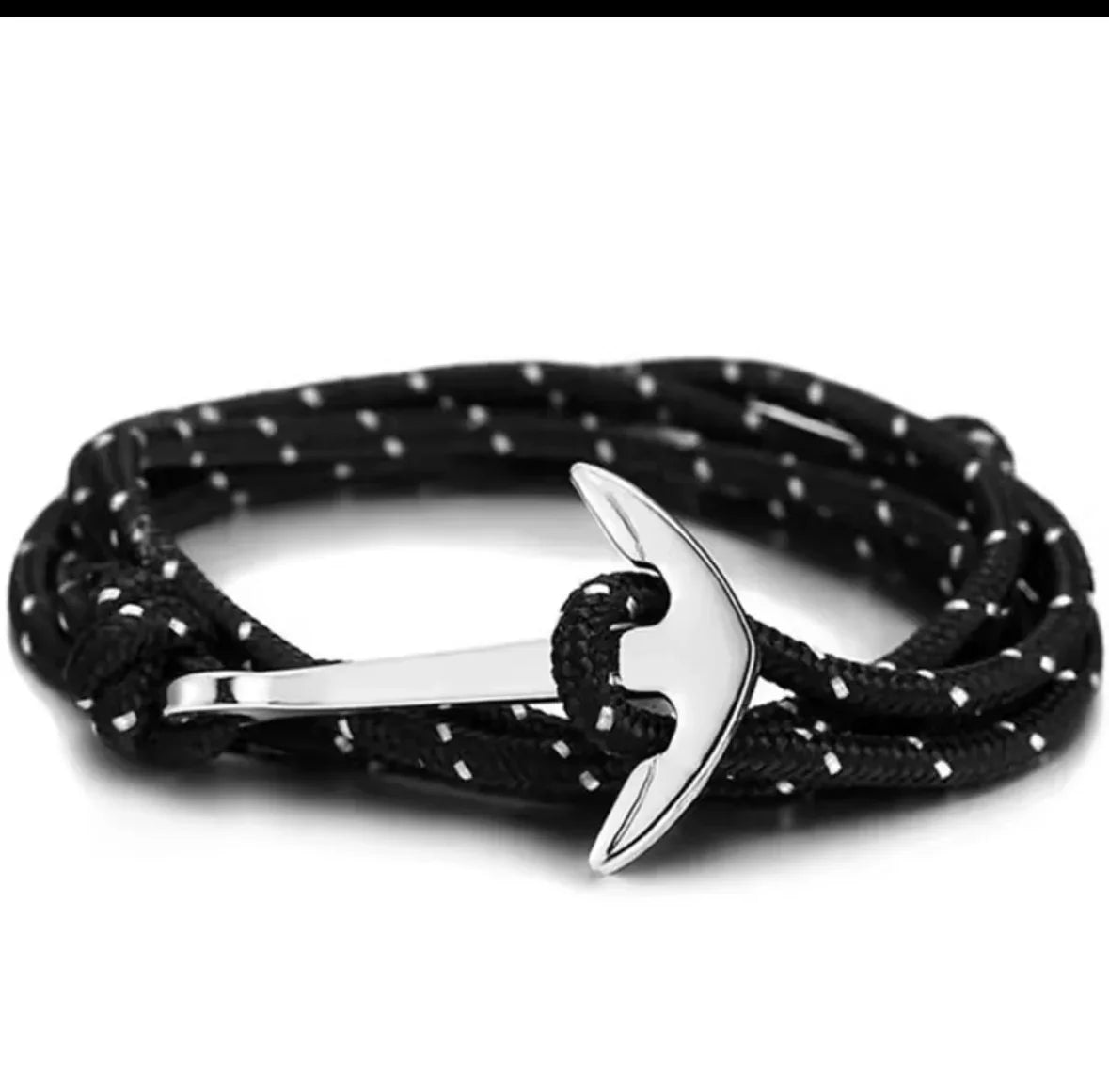 Bracelet ancre marine - Acier brillant - détail