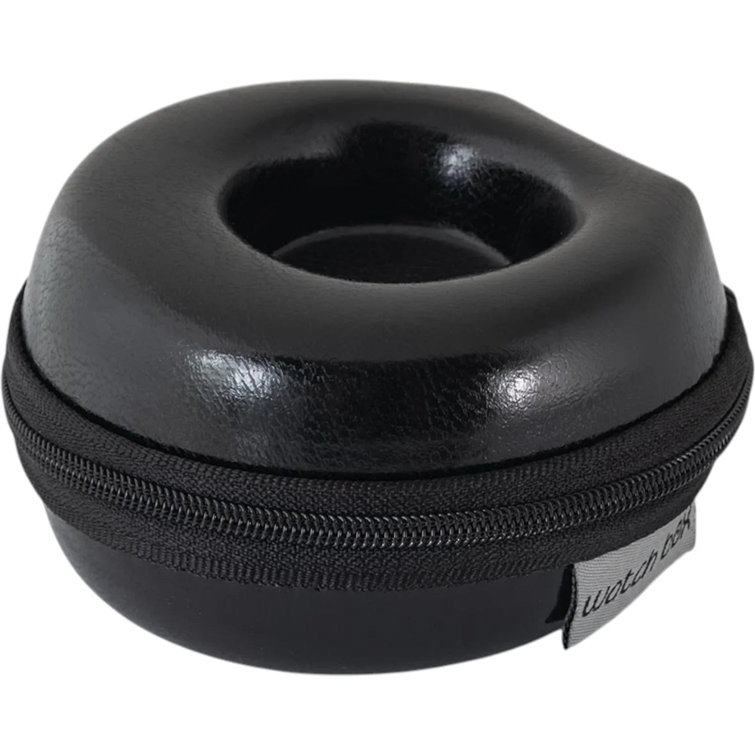 Étui rigide en imitation cuir brillant noir pour 1 montre - étui voyage montre