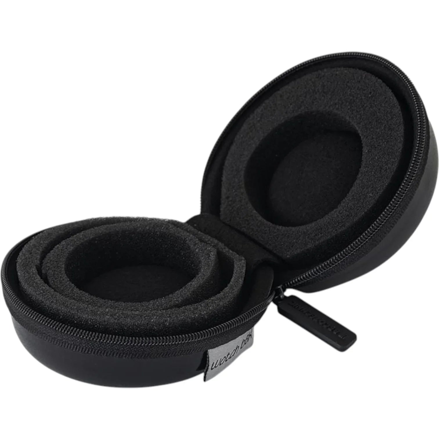 Étui rigide en imitation cuir brillant noir pour 1 montre - détail