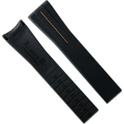Bracelet en caoutchouc M101 – Rubber B – Noir ligne marron - bracelet caoutchouc montre