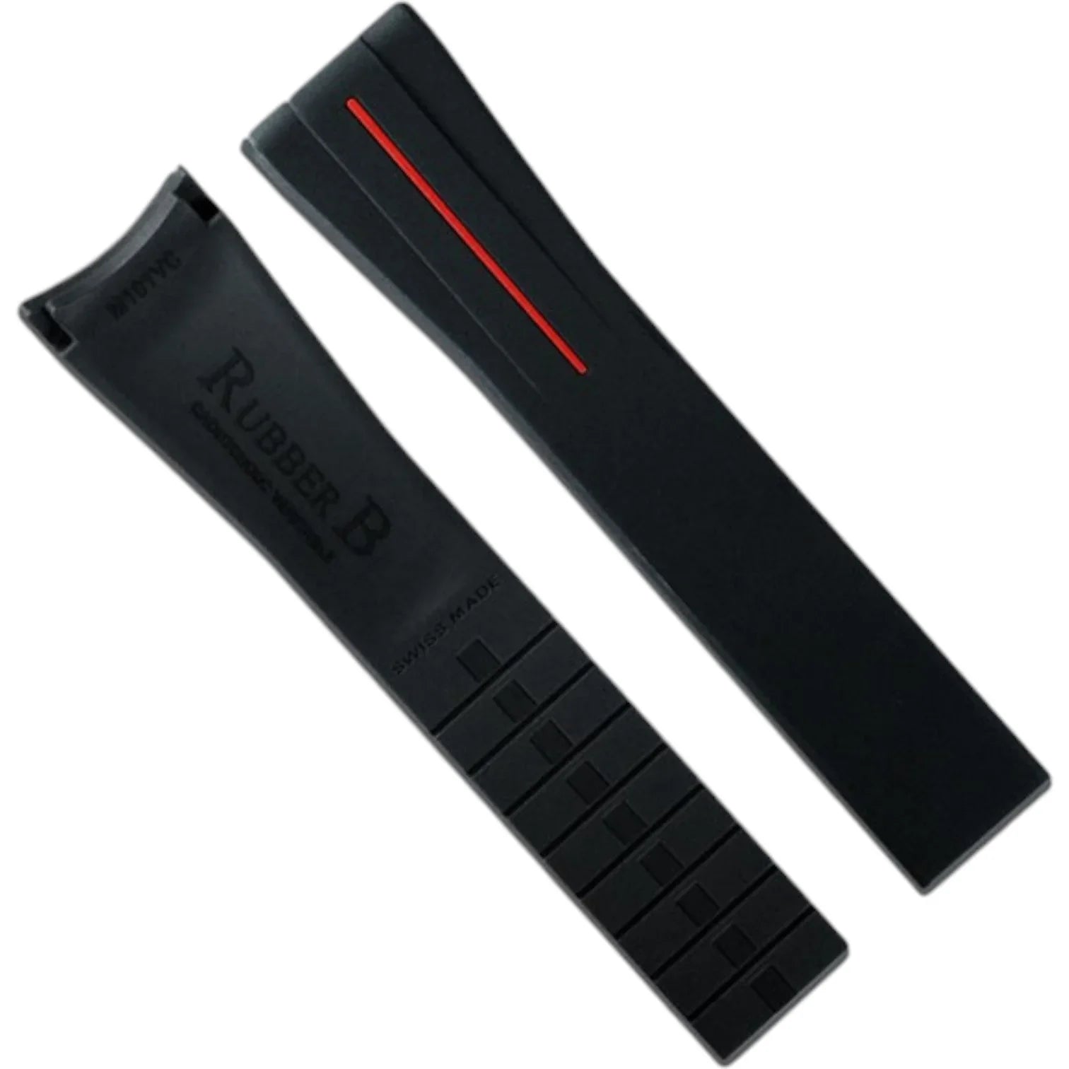 Bracelet en caoutchouc M101 – Rubber B – Noir ligne rouge - bracelet caoutchouc montre