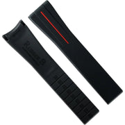 Bracelet en caoutchouc M101 – Rubber B – Noir ligne rouge - bracelet caoutchouc montre