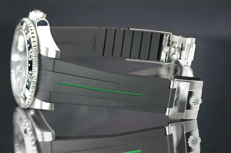 Bracelet en caoutchouc M103 – Rubber B – Noir ligne verte - vue 7