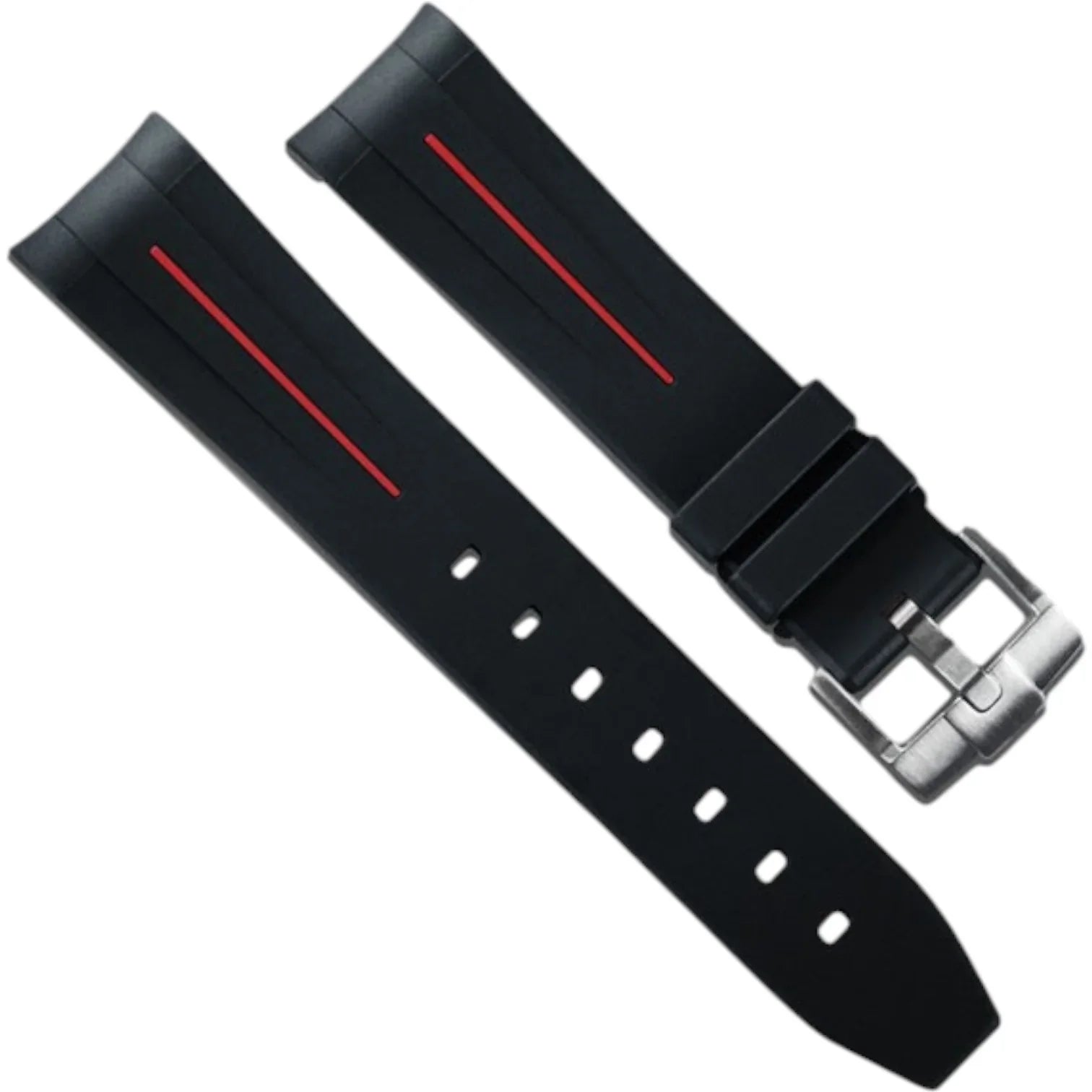 Bracelet en caoutchouc M106 – Rubber B – Noir ligne rouge - bracelet caoutchouc montre