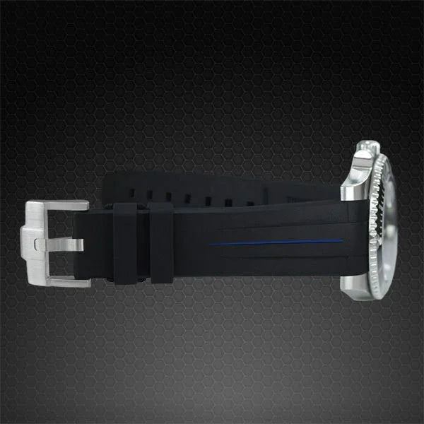 Bracelet en caoutchouc M106 – Rubber B – Noir ligne bleue - vue 5