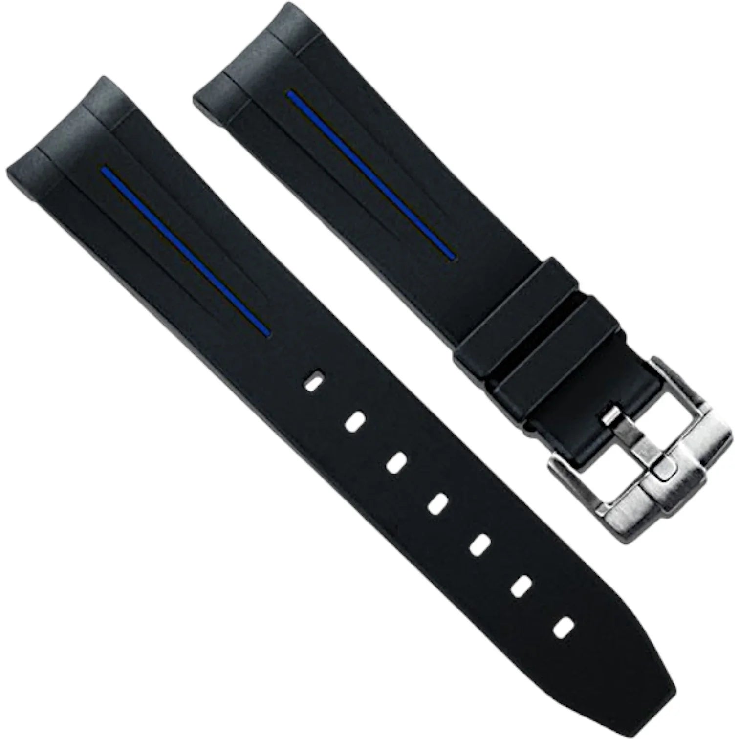 Bracelet en caoutchouc M106 – Rubber B – Noir ligne bleue - bracelet caoutchouc montre