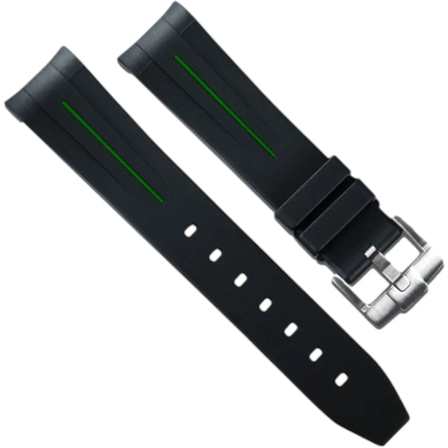Bracelet en caoutchouc M106 – Rubber B – Noir ligne verte - bracelet caoutchouc montre