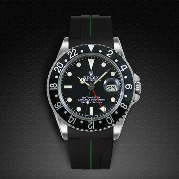 Bracelet en caoutchouc M106 – Rubber B – Noir ligne verte - vue 6