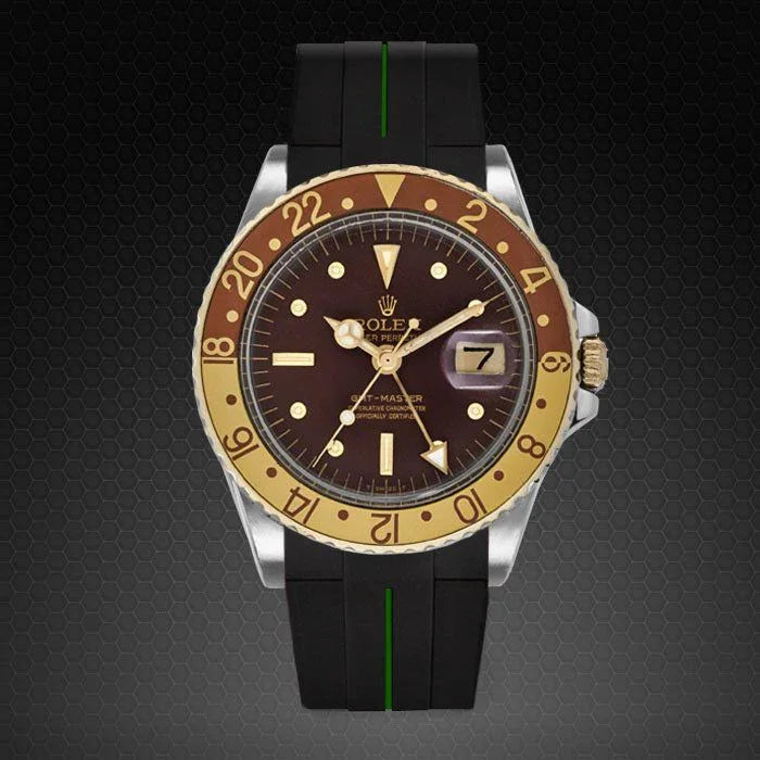 Bracelet en caoutchouc M106 – Rubber B – Noir ligne verte - vue 7