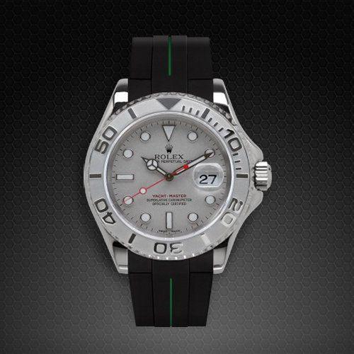 Bracelet en caoutchouc M106 – Rubber B – Noir ligne verte - vue 10