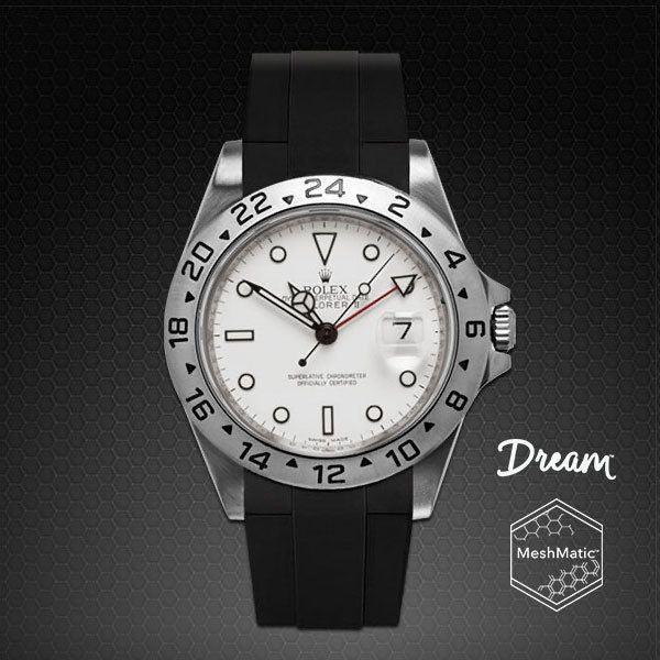 Bracelet en caoutchouc DM106 MeshMatic – Rubber B – Noir - vue 7