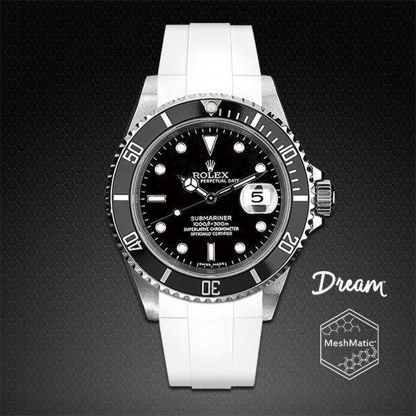 Bracelet en caoutchouc DM106 MeshMatic – Rubber B – Blanc - vue 5