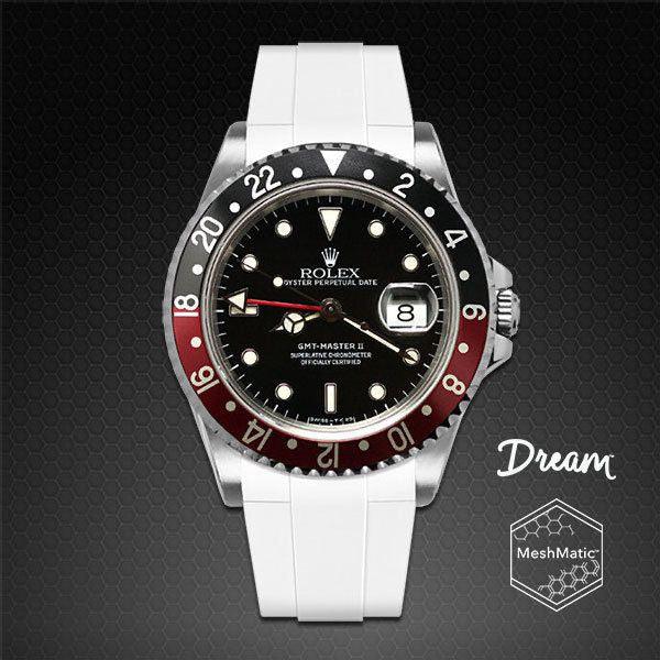 Bracelet en caoutchouc DM106 MeshMatic – Rubber B – Blanc - vue 7