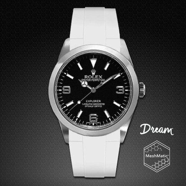 Bracelet en caoutchouc DM106 MeshMatic – Rubber B – Blanc - vue 8