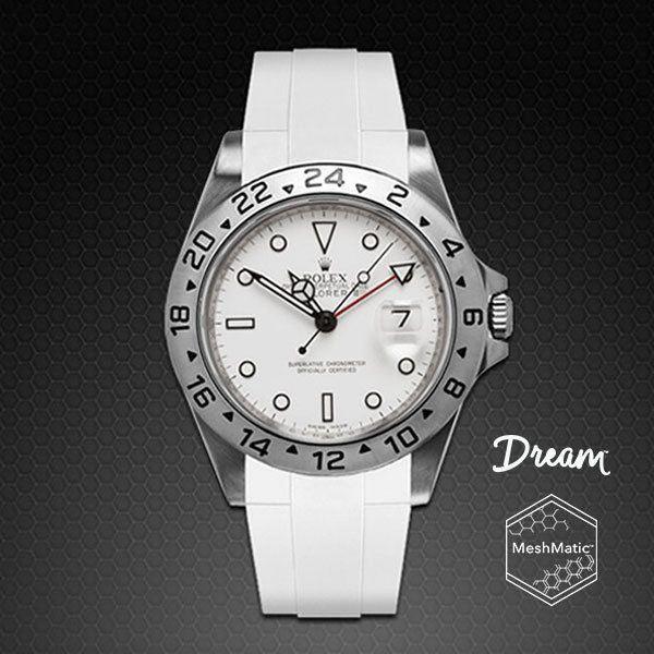 Bracelet en caoutchouc DM106 MeshMatic – Rubber B – Blanc - vue 9