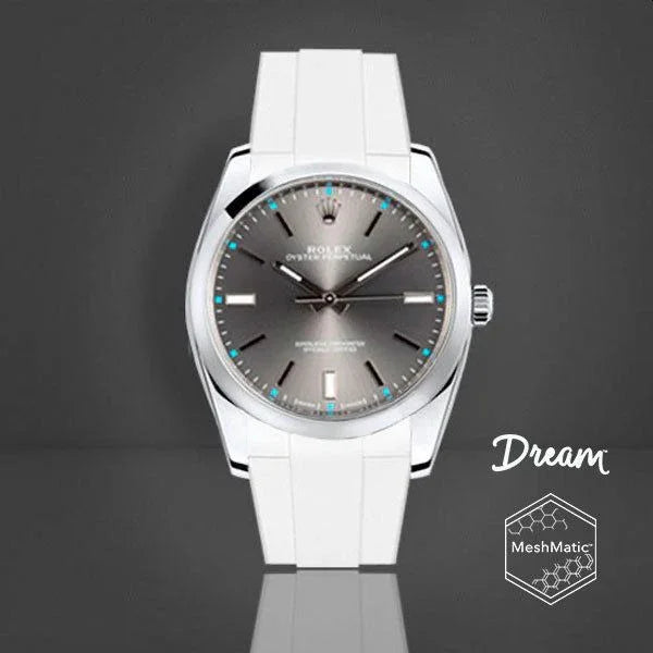 Bracelet en caoutchouc DM106 MeshMatic – Rubber B – Blanc - vue 10