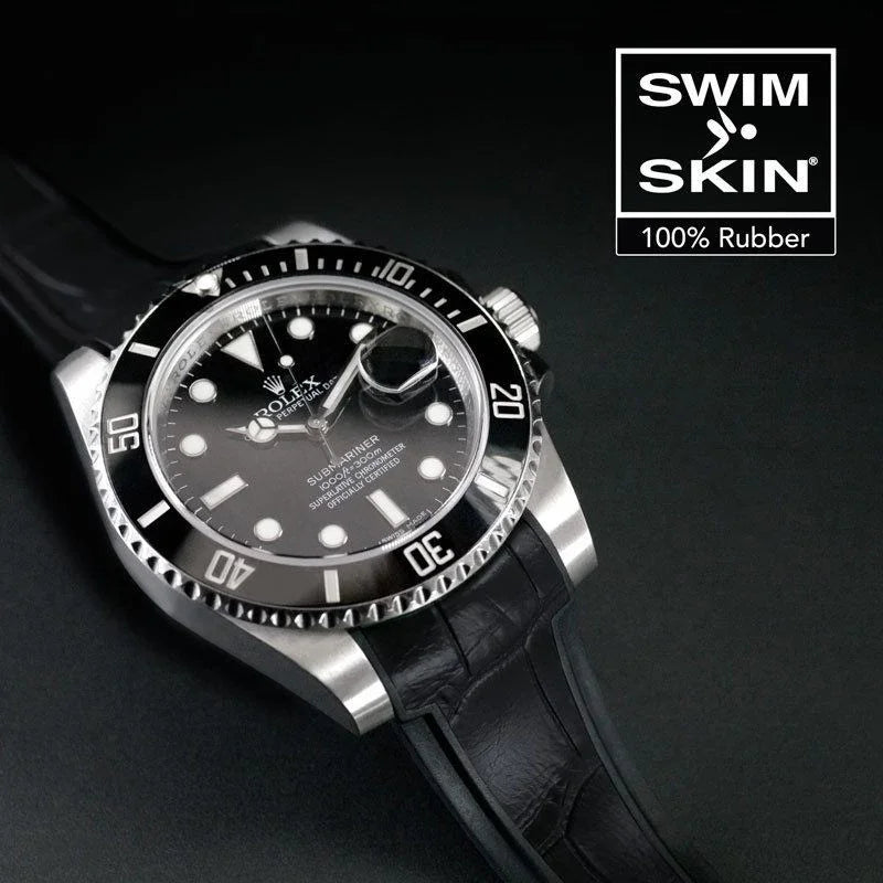 Bracelet en caoutchouc SK20 Alligator SwimSkin – Rubber B – Noir - vue 9