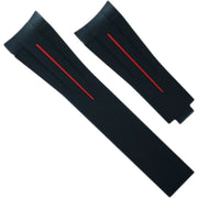 Bracelet en caoutchouc M103CD – Rubber B – Noir ligne rouge - bracelet caoutchouc montre