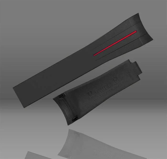 Bracelet en caoutchouc M103CD – Rubber B – Noir ligne rouge - vue 11
