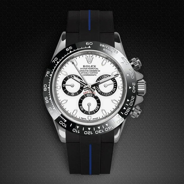 Bracelet en caoutchouc M103CD – Rubber B – Noir ligne bleue - vue 11