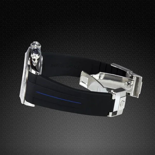 Bracelet en caoutchouc M103CD – Rubber B – Noir ligne bleue - vue 13