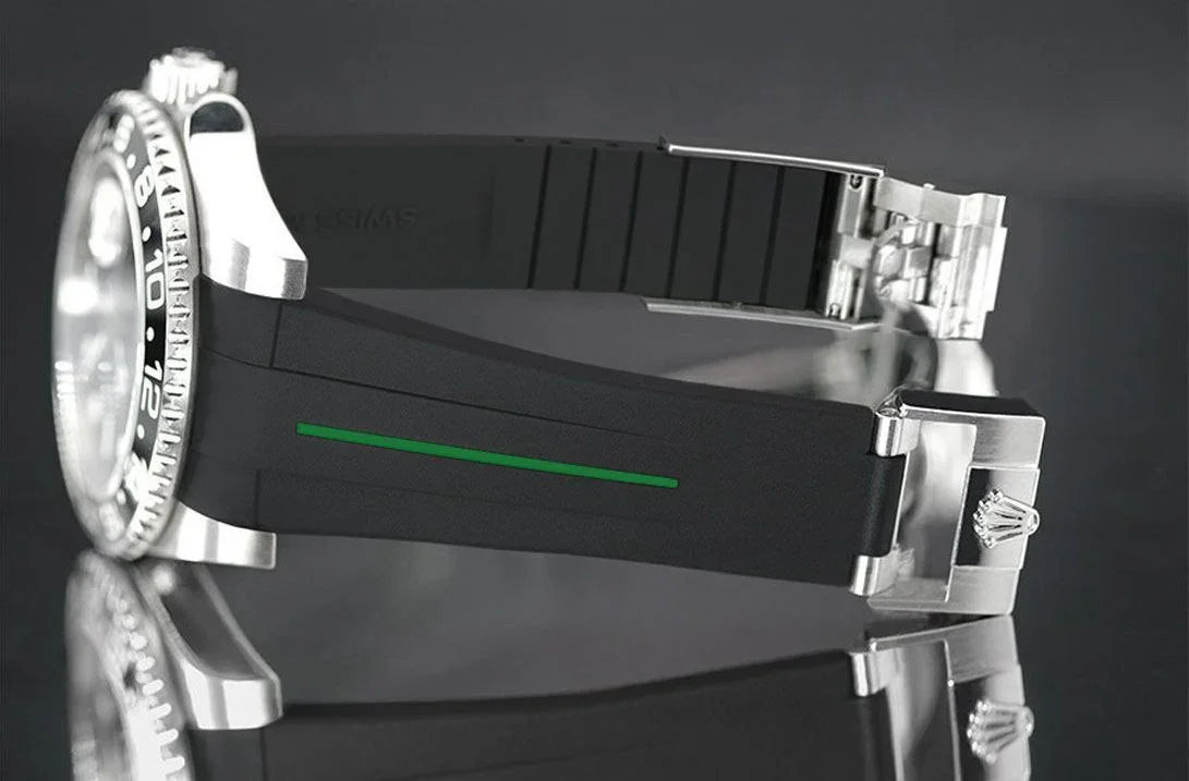 Bracelet en caoutchouc M103CD – Rubber B – Noir ligne verte - vue 8