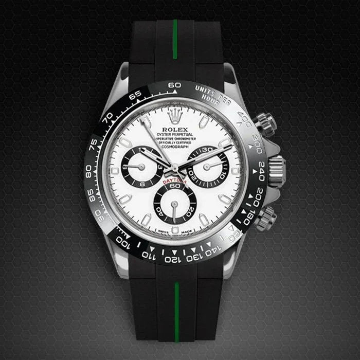 Bracelet en caoutchouc M103CD – Rubber B – Noir ligne verte - vue 14