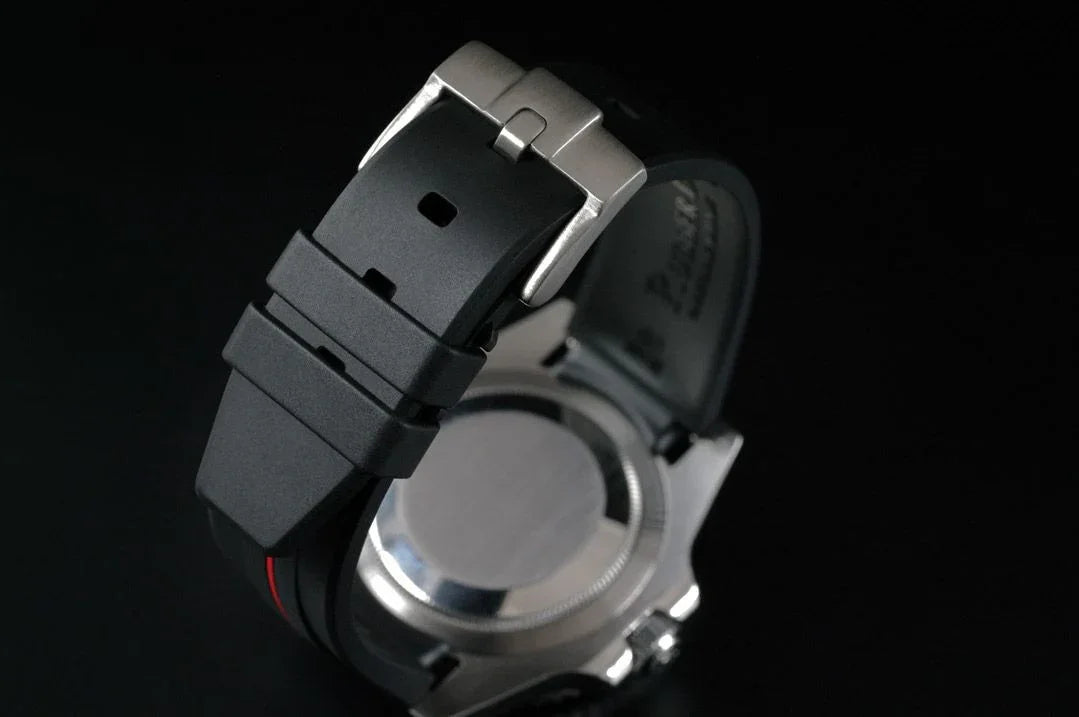 Bracelet en caoutchouc M106CD – Rubber B – Noir ligne bleue - vue 4