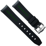 Bracelet en caoutchouc M106CD – Rubber B – Noir ligne verte - bracelet caoutchouc montre