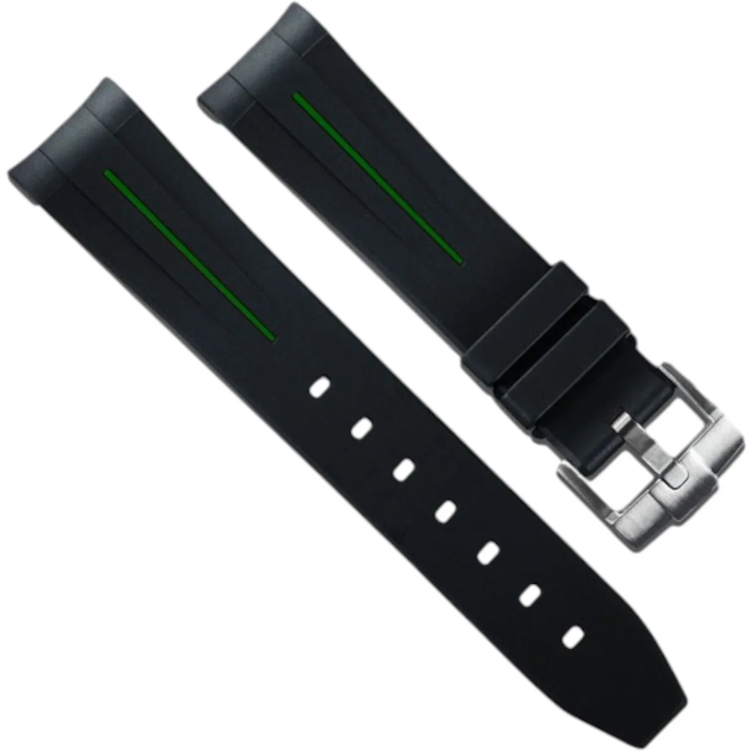 Bracelet en caoutchouc M106CD – Rubber B – Noir ligne verte - bracelet caoutchouc montre