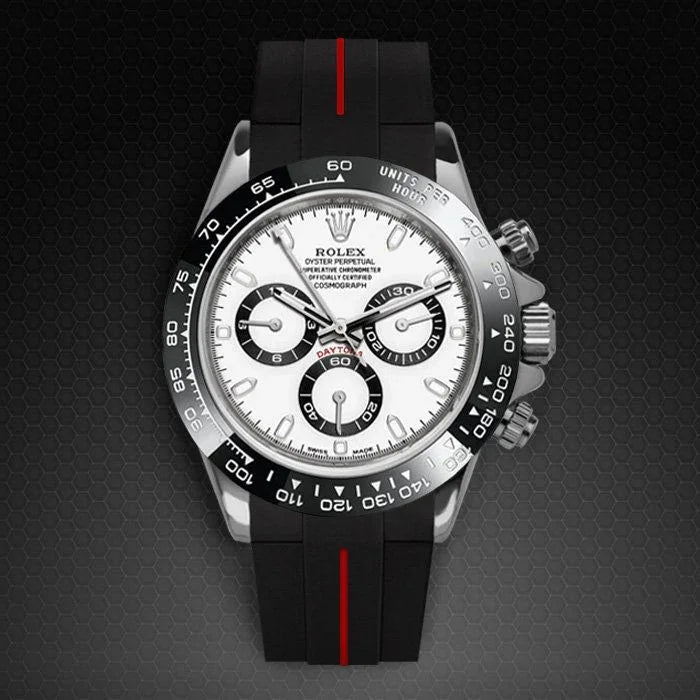 Bracelet en caoutchouc M106CD – Rubber B – Noir ligne rouge - vue 15