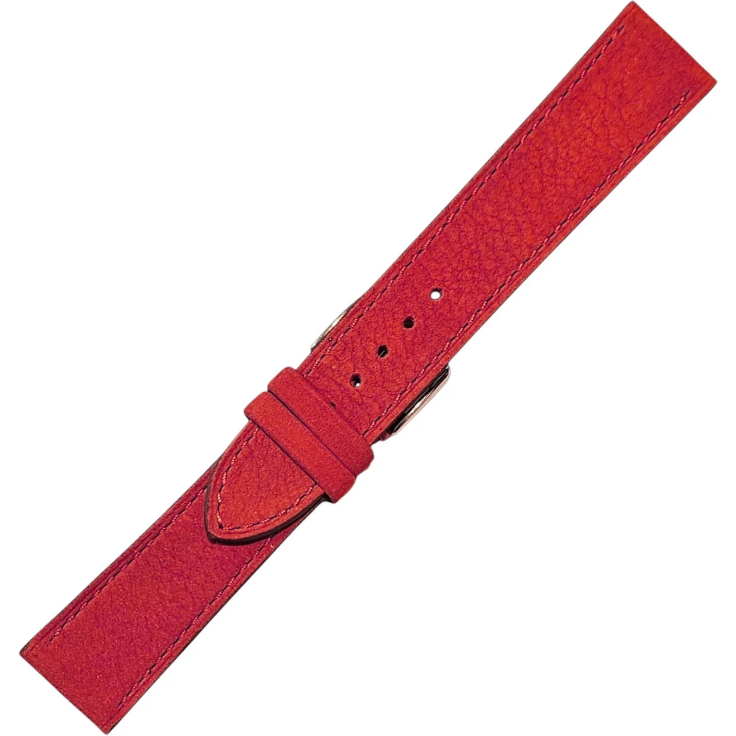 Bracelet en cuir de taureau nubuck - Lic Leather - Rouge - détail