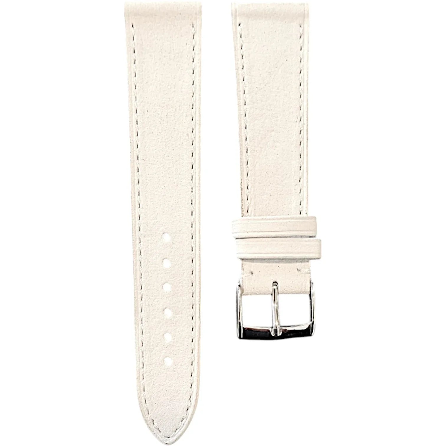 Bracelet en cuir de taureau nubuck - Lic Leather - Blanc - accessoire montre