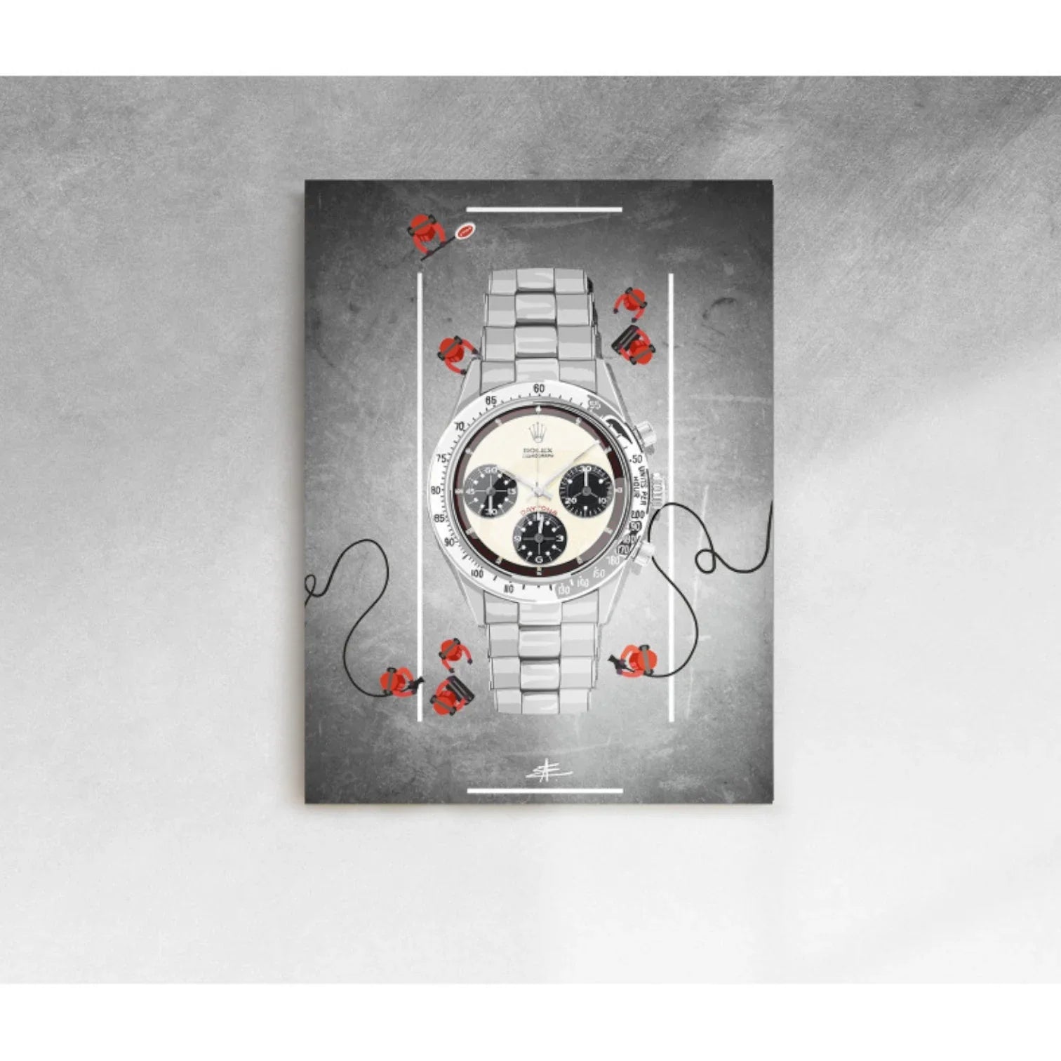 Daytona – 80x110cm – Impression sur toile – Watchoniste X MisterChrono - détail