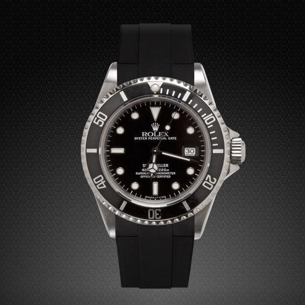 Bracelet en caoutchouc V113CD - Série Velcro - Rubber B - Noir - vue 7