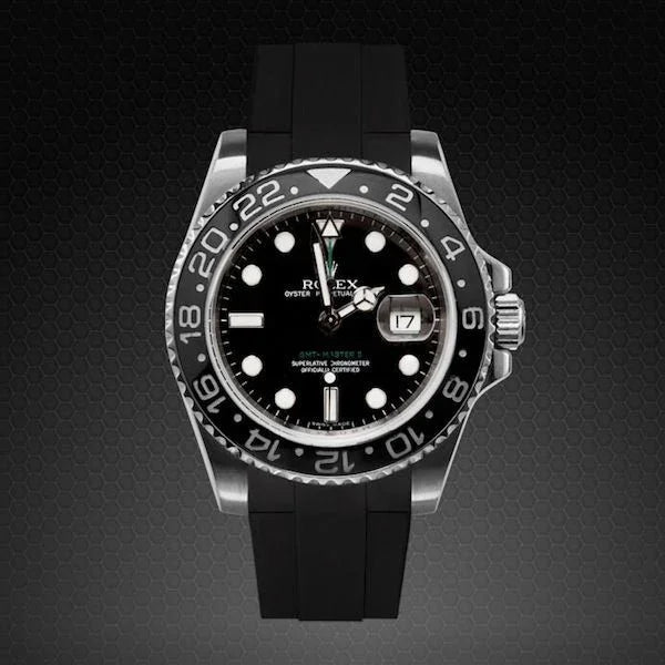 Bracelet en caoutchouc V113CD - Série Velcro - Rubber B - Noir - vue 12