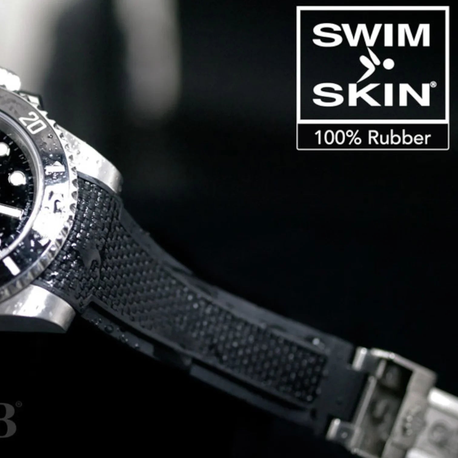 Bracelet en caoutchouc - Ballistic SwimSkin SK20CD - Rubber B - noir - vue 7