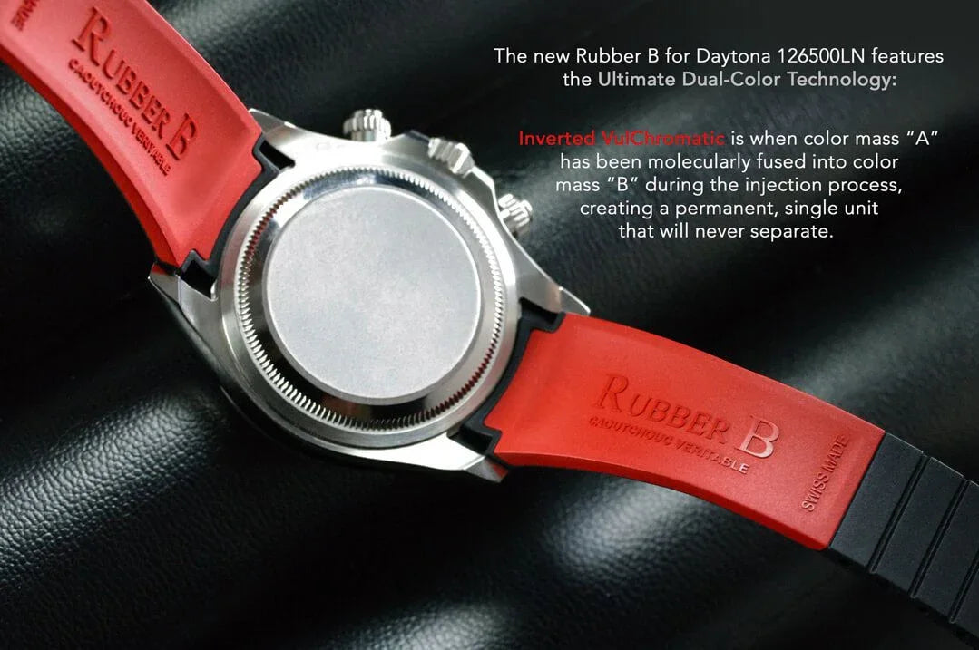 Bracelet en caoutchouc M300 - Rubber B - Noir et rouge - vue 4