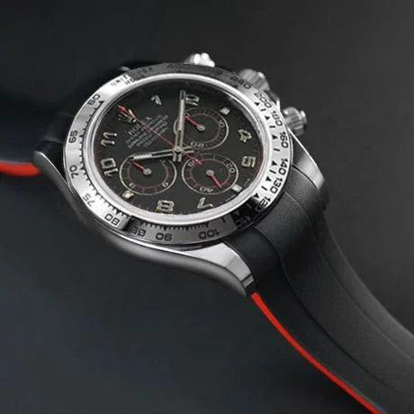 Bracelet en caoutchouc M300 - Rubber B - Noir et rouge - vue 6