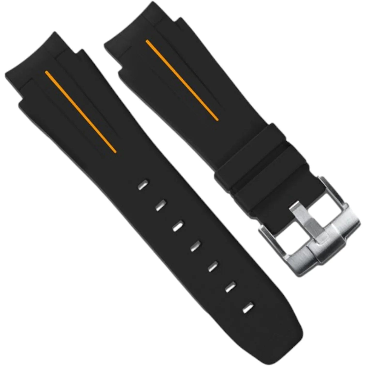 Bracelet en caoutchouc M107 - Rubber B - noir ligne orange - bracelet caoutchouc montre