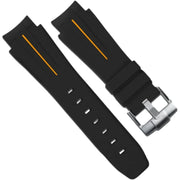 Bracelet en caoutchouc M107 - Rubber B - noir ligne orange - bracelet caoutchouc montre