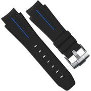 Bracelet en caoutchouc M107 - Rubber B - noir ligne bleue - bracelet caoutchouc montre